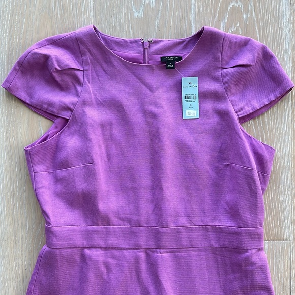 NWT Ann Taylor Petite Cap Sleeve Sheath Dress in beautiful lilac 8P - Picture 6 of 7